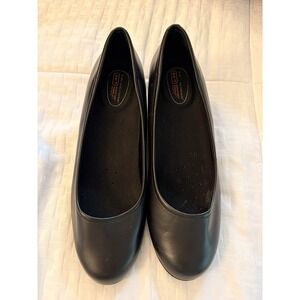 Predictions Comfort 24/7 Black SafeTstep Slip Resistant Low Wedge Pumps 6.5W